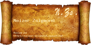Neizer Zsigmond névjegykártya